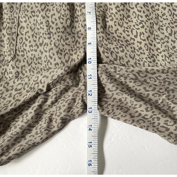 Nicole Miller CUT OFF Hem Jogger Pants Medium Taupe Animal Print Lyocell READ - Picture 11 of 16